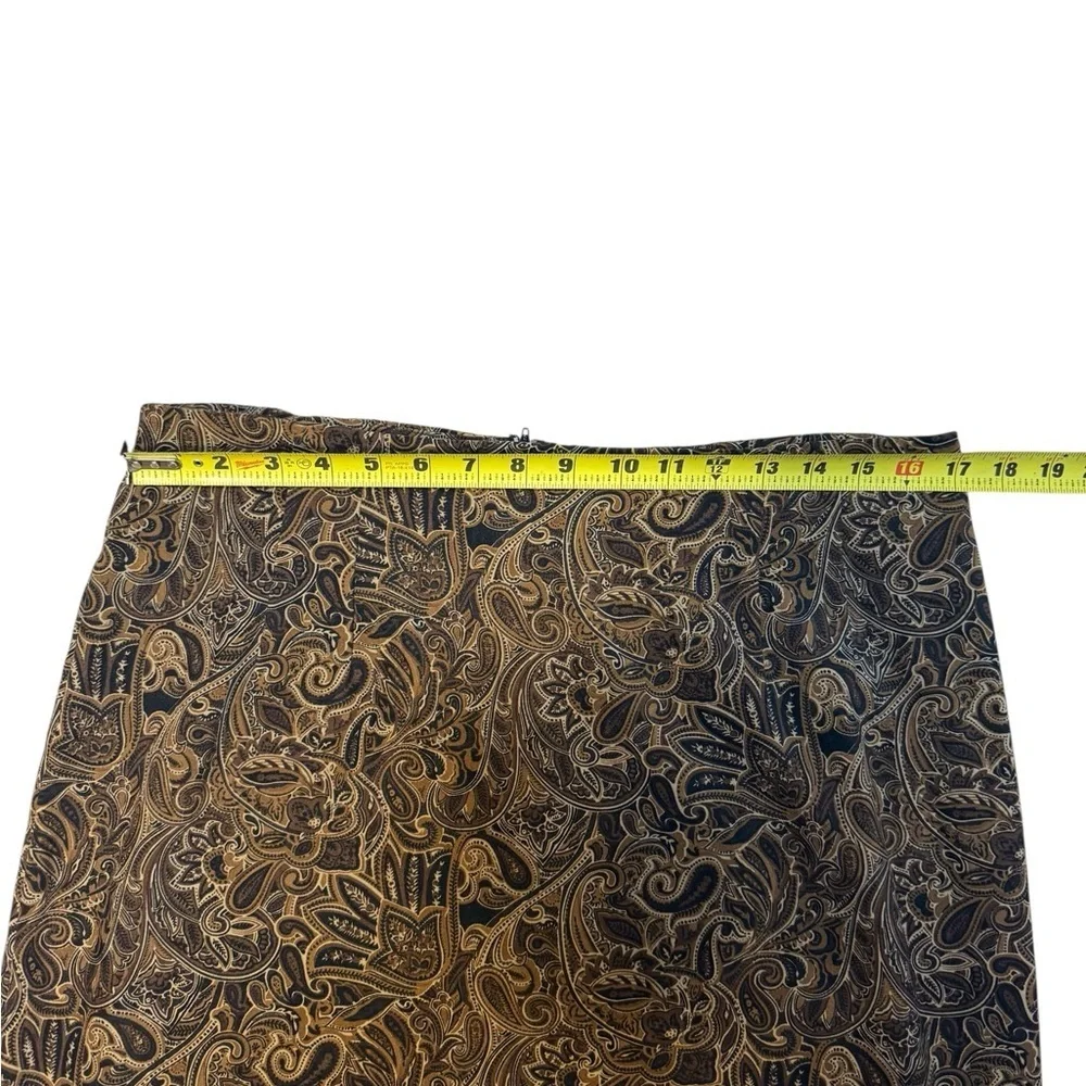 Briggs New York Women’s 16 Brown Paisley Maxi Skirt Classic Grandmacore - Picture 2 of 6